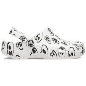 Zuecos clásicos con estampado de calaveras «White Black»