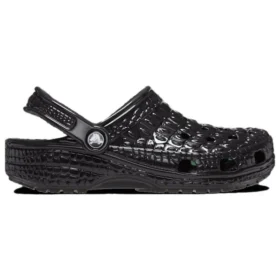 Zuecos clásicos de piel de cocodrilo «Negro»