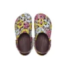 Zuecos clásicos retro con estampado floral «Amarillo rosa»