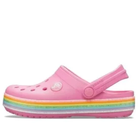Zuecos Crocband con Glitter arcoíris «Rosa»