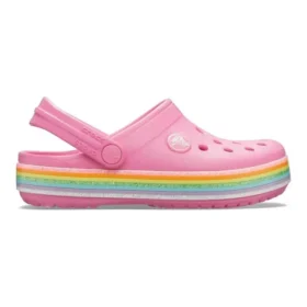 Zuecos Crocband con Glitter arcoíris «Rosa»