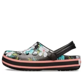 Zuecos Crocband Seasonal Graphic «Black White Pink»
