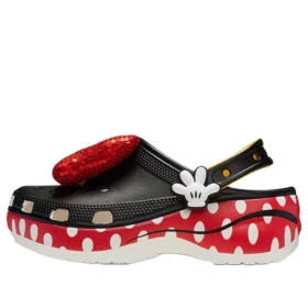 Zuecos de plataforma clásicos Crocs x Minnie Mouse «Negro, rojo y blanco»