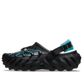 Zuecos Echo con cordones reflectantes «Negro y verde azulado»