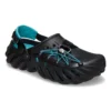 Zuecos Echo con cordones reflectantes «Negro y verde azulado»