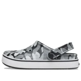 Zuecos Off Court con estampado «Gris, negro y blanco»