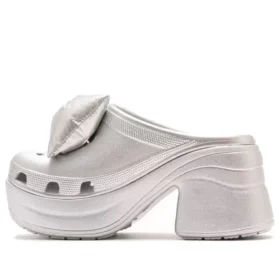 Zuecos tipo Siren Metallic Bow «Silver»