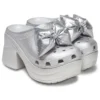 Zuecos tipo Siren Metallic Bow «Silver»